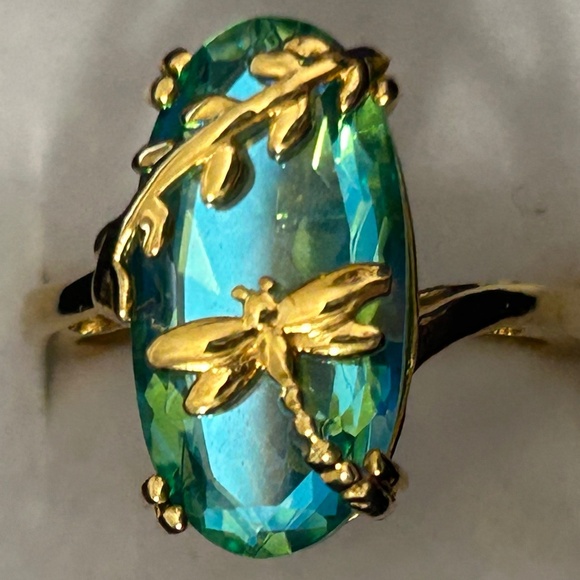 GP Trionfo Italian Garden PeacockCollection 8.75 ctw Dragonfly Ring Size 8 - Picture 6 of 13